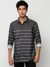 Men Green Striped Casual Casual Shirts-IMPORTEDSTRIPE-5472-Olive